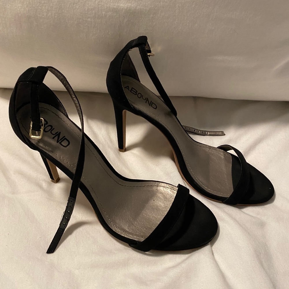 Strappy black heels